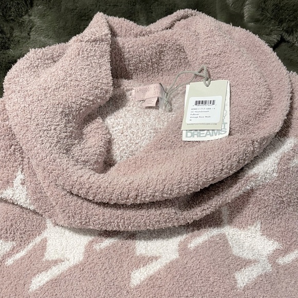 Barefoot Dreams Houndstooth vintage rose pullover XL New with tags - Picture 4 of 5